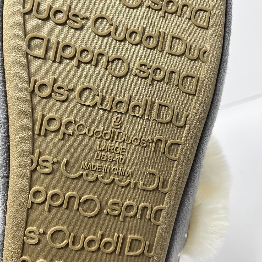 Cuddl Duds Twist Knit Slipper Bootie with Sherpa Lining Size Large 9-10 NEW - Picture 9 of 9